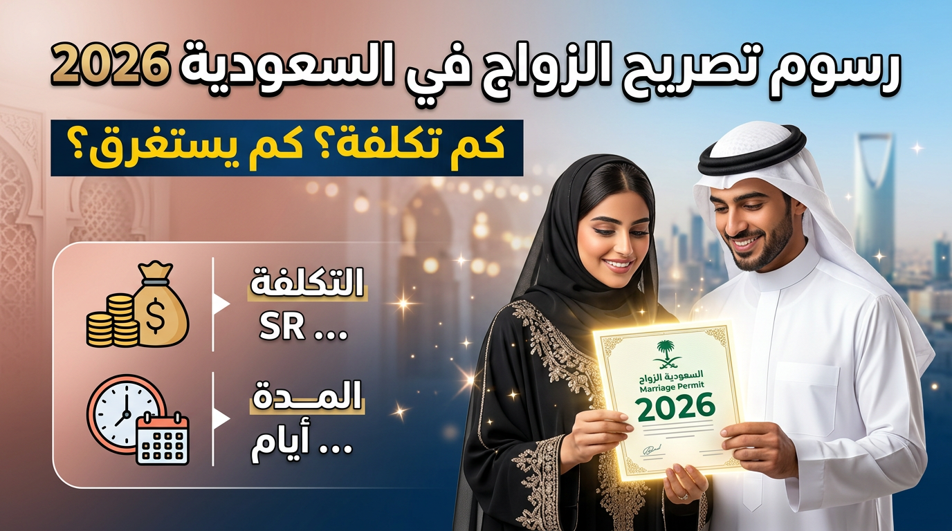 رسوم تصريح الزواج في السعودية 2026 ومنصة ناجز.