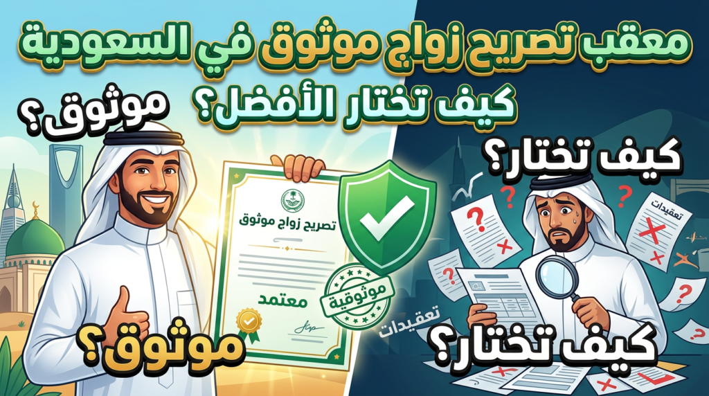 معقب تصريح زواج في السعودية يراجع الأوراق الرسمية.